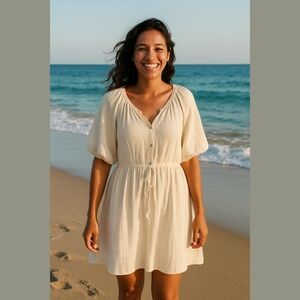 Get Beachy and Sustainable with Our 100% Cotton Gauze Dress